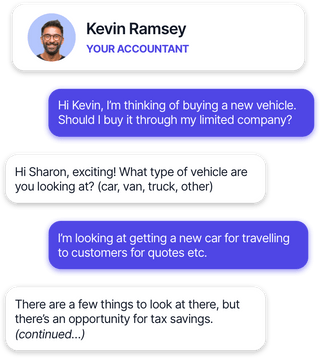 small business owner chatting with a TaxBoxx accountant